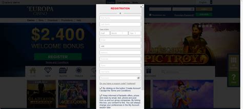 Europa Casino: registration process, bonus for new players, .